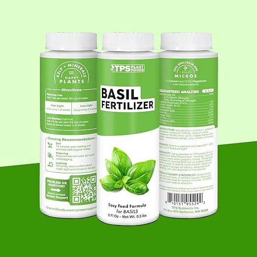 Basil Fertilizer for Basil Plant, Great for Mint, Rosemary, and Thyme, Liquid Fertilizer by TPS Plant Foods, 32 oz (1 Quart)