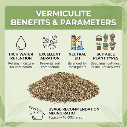 Sukh 14.6OZ Vermiculite - Organic Vermiculite for Gardening Plants Fine Horticultural Soil Amendments Bulk Additive Perfect Potted and Garden Professional Grade 1-3mm