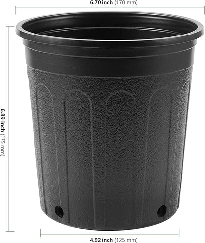 HAKZEON 25 Packs 1 Gallon Nursery Trade Pots, Black Plastic Plant Nursery Pots Round Planter Nursery Pot for Plants Flowers, Succulents, Vegetables, Seedling