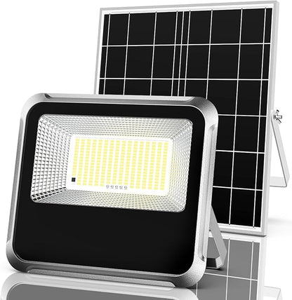 Engrepo Solar Light Outdoor, 10000LM Luces Solares Dusk to Dawn Auto On/Off Solar Powered Security Flood Light Outside IP65 Waterproof with Remote Control for Wall Porch, Shed, Barn. 20000mAh.