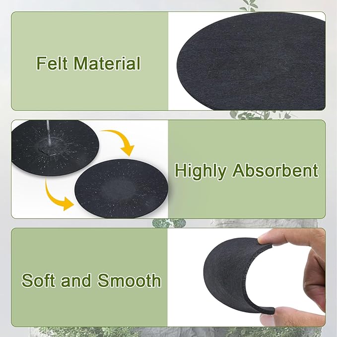 Plant Saucers for Indoors, Round Felt Plant Saucers for Gardening, Indoors& Outddor Use, Reversible Fabric Coaster Mat Absorbent Pot Saucers for Gardening Coffee & Drinks for DIY Craft Supplies(9 PCS)