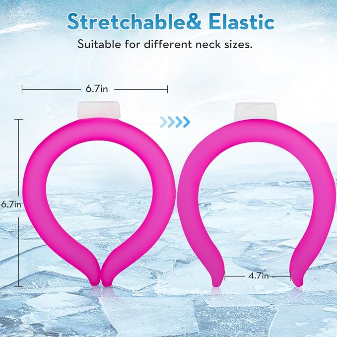 2PCS Neck Cooling Tube with Cold Insulated Bag,Reusable Ice Neck Cool Wearable Body Cooling Products for Summer Heat (Pink*2)