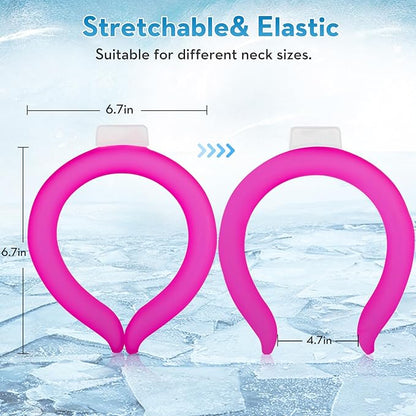 2PCS Neck Cooling Tube with Cold Insulated Bag,Reusable Ice Neck Cool Wearable Body Cooling Products for Summer Heat (Pink*2)
