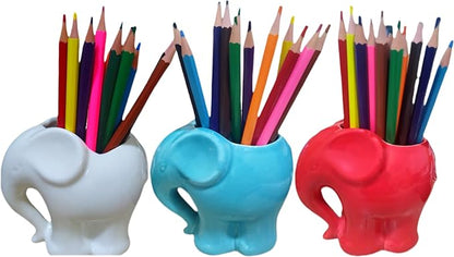 Cute Animal Elephant Shaped Ceramic Succulent Cactus Air Plant Flower Pots Planters-Plant Not Included (4" Red)