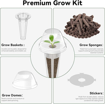 LYKOCLEAN Vegetable & Salad Green Seed Pod Kit for Aerogarden, (16 Pods) Ahopegarden, iDOO – Non-GMO American Fast Lettuce, Green Pepper, Cucumber, Parsley Seeds, Compatible with All Hydroponic System