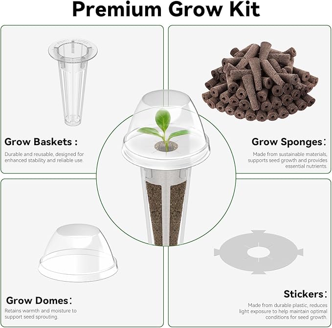 8 Pods Vegetable Salad Green Seed Pod Kit for Aerogarden, Ahopegarden Hydroponics Growing System Indoor Garden, Include American Fast Lettuce, Green Pepper, Cucumber, Parsley, 8 Pods, 500+ Seeds