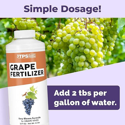 Grape Fertilizer for Grape Vines, Great for All Varieties Including Concord, Thompson Seedless, Chardonnay, and More, Liquid Fertilizer by TPS Plant Foods, 32 oz (1 Quart)