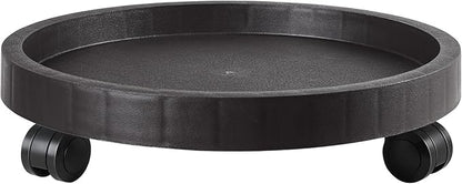 11 Inch Planter Caddies Rolling Saucer Caddy with Wheels, Heavy Duty Wheeled Stand for Potted Plant, Round Coaster Roller Base Tray with Casters, Flower Pot Dolly Holder for Indoor Outdoor