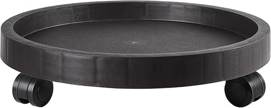 11 Inch Planter Caddies Rolling Saucer Caddy with Wheels, Heavy Duty Wheeled Stand for Potted Plant, Round Coaster Roller Base Tray with Casters, Flower Pot Dolly Holder for Indoor Outdoor