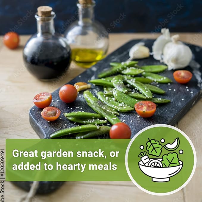 Sow Right Seeds - Sugar Snap Pea Seeds for Planting - Non-GMO Heirloom Peas to Grow in Vegetable Garden - High Yield Cool Season Crop - Packet with Instructions for Pea Plant Care (1)