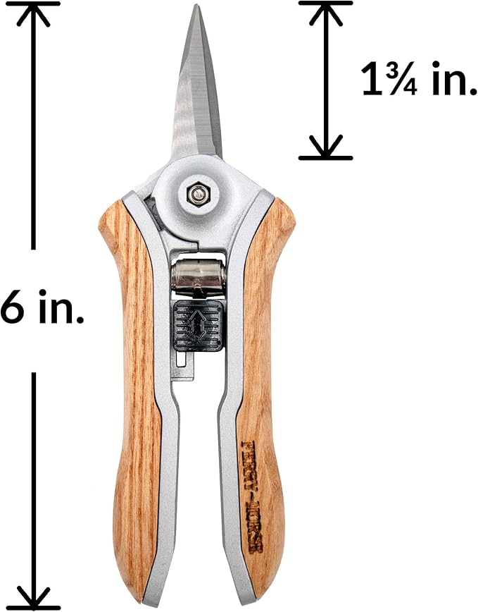 Ferry-Morse Pruning Garden Snips - Wood Handle, Heavy Duty, Garden Shears, Pruner - Manual - Wood