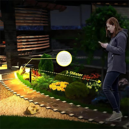 S NMT Solar Landscape Spotlight, 4 Pack IP65 Waterproof Outdoor Garden Solar Powered Pathway Light Motion Sensor Path Lighting for Yard, Patio, Pathway
