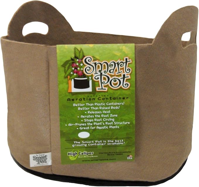 Smart Pots 5-Gallon Smart Pot Soft-Sided Container, Tan with Cut Handles