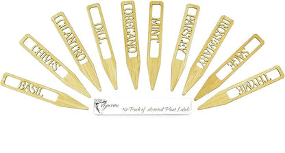 Bamboo Plant Labels | Laser Cut 6" x 1" Weatherproof Plant Markers, Outdoor Plant Markers, Herb Garden Signs