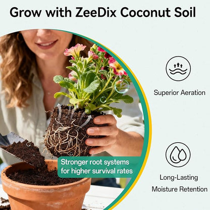ZeeDix 100 Pcs (40mm) Compressed Coco Coir Fiber Potting Soil Seed Starters - Organic Coco Coir Pellet Fiber Soil for Planting Bonsai, Herbs, Plants, Flowers and Vegetables