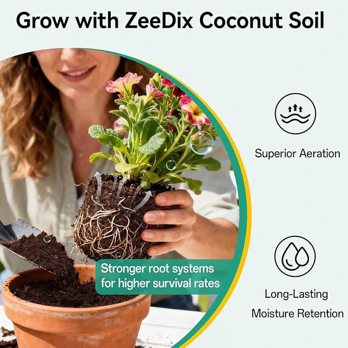 ZeeDix 50 Pcs 30mm Organic Coco Coir Pellets for Seed Starter, Compressed Coconut Coir Potting Soil for Planting, Garden Soil for Indoor Outdoor Plants Bonsai Herbs Flowers Vegetables