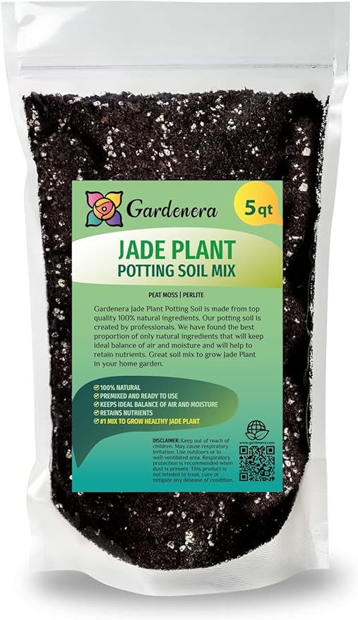 GARDENERA Premium Potting Soil Mix for Jade Plants - 5 Quart - A Perfect Combination of Organic Ingredients for Strong and Healthy Growth