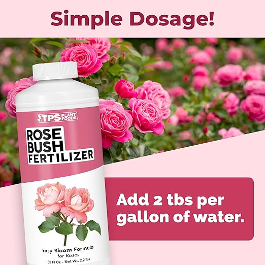 Rose Bush Fertilizer, Complete Liquid Rose Bush Plant Food, 32 oz (1 Quart)