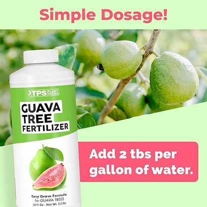 Guava Tree Fertilizer for Guava Trees, Great for White, Pink, and Red Guava Varieties, Liquid Fertilizer by TPS Plant Foods, 32 oz (1 Quart)