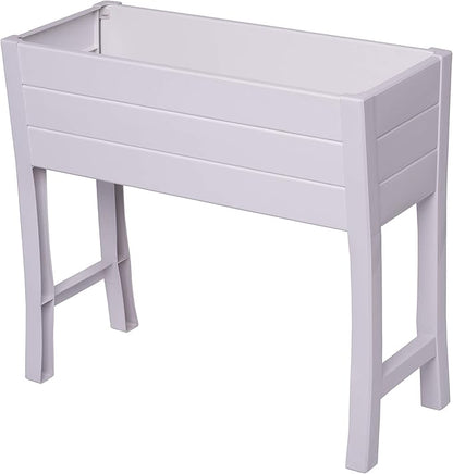 Nuvue Products 26020, 36" L x 15" W x 32" H, Polymer with Woodgrain Texture, White Elevated Garden Box