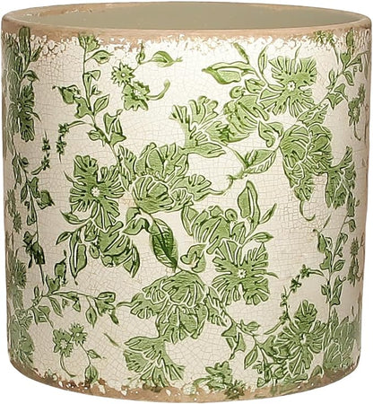7.7" Large Green Plant Pots, Flower Pots Without Drainage, French Country Farmhouse Pots for Plants, Tree Pot for Olive & Money Tree, Garden & Home Decor, Gifts for Women, Indoor/Outdoor Planters