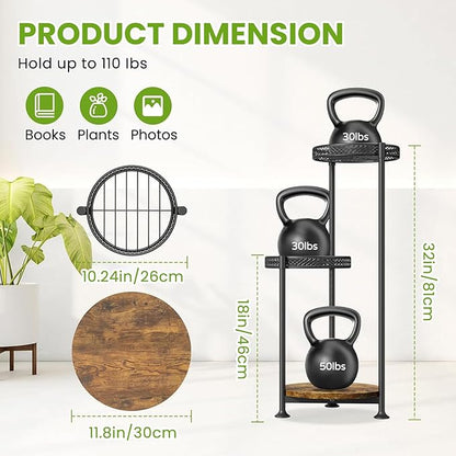 Plant Stand Indoor Outdoor,3 Tier Metal Wood Plant Stand for Multiple Plants,Black Tall Narrow Plants Display Organizer for Corner Living Room Porch Patio Garden Office