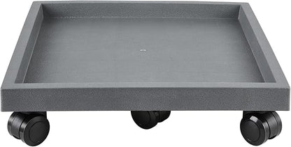 16.5 Inch Square Rolling Plant Caddy Saucer with Wheels, Heavy Duty Wheeled Planter Stand for Potted Plant, Coaster Roller Base Tray with Casters, Flower Pot Dolly Holder for Indoor Outdoor