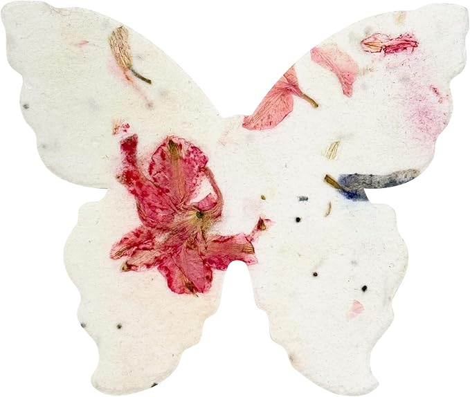 50pcs Large Pink Butterfly Seed Paper – Plantable & Writable Wildflower, Gift for Mom This Mother’s Day, Use for Shower Favors, Weddings, Party Favors or Life Events