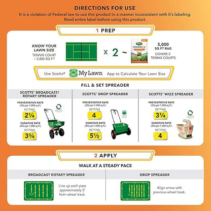 Scotts DiseaseEx Lawn Fungicide for Lawn Care - Controls and Prevents Brown Patch, Pythium Blight and More as Listed, Treats Up to 5,000 sq. ft., 10 lbs. (3-Pack)