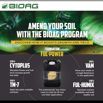 BioAg TM7 Organic Humic Acid Soil Conditioner Plus Essential Micronutrients, Dry Amendment for All Plants, Lawns, S B Co Cu Fe Mn Mo Zn (1 kg) (BA74022)