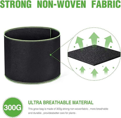 5 PCS Potato Grow Bags 34 Gallon with Flap Plant Grow Bags Garden Vegetable Planting Pots Grow Bags for Growing Potatoes Tomato and Fruits Outdoor 60cm/23.6inch in Diameter 45cm/17.7inch in Height