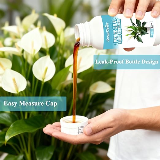 Peace Lily Liquid Fertilizer 10 oz – Natural Organic Plant Food for Peace Lily – Probiotic Formula with 200 Million Live Bacteria/ml – Promotes Lush Leaves & Vibrant Blooms