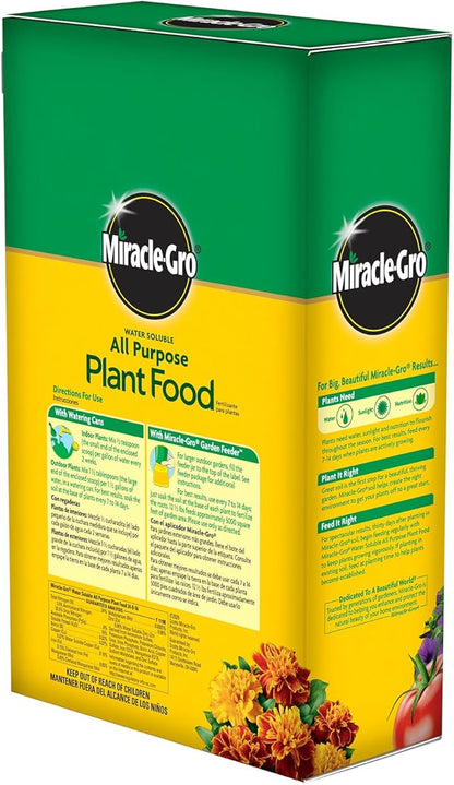 Miracle-Gro Water Soluble All Purpose Plant Food - Fertilizer for All Indoor or Outdoor Plants Including Roses, Flowers, Vegetables, Houseplants, Trees, and Shrubs, 12.5 lbs.