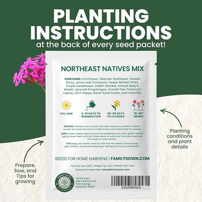 Northeast Natives Mix – 3,000 Seeds for Planting – 2026 Season – 5 Gram Pouch
