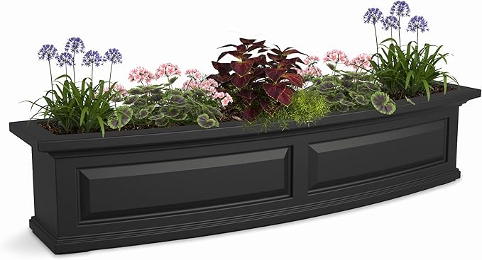 Mayne Nantucket 4-Foot Window Box – Self-Watering, Weather-Resistant Planter for Flowers – Durable Design for Outdoor Use, Perfect for Windows