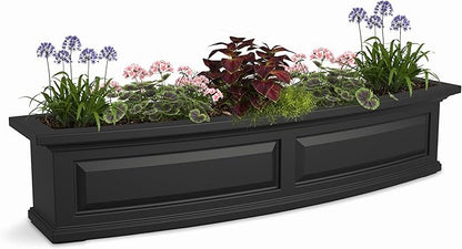 Mayne Nantucket 4-Foot Window Box – Self-Watering, Weather-Resistant Planter for Flowers – Durable Design for Outdoor Use, Perfect for Windows