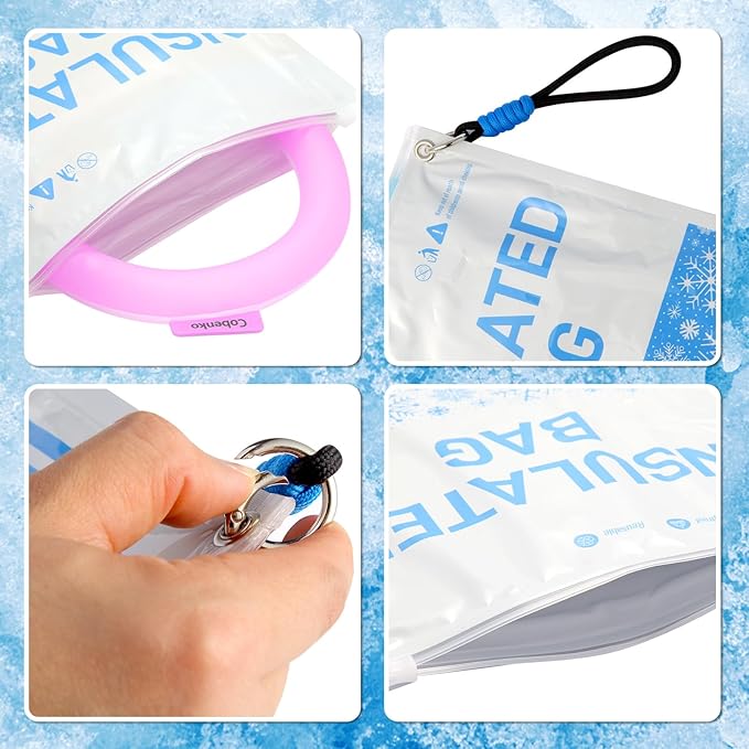 Neck Cooling Tube with Cold Insulated Bag,Neck Cooler Wraps,Reusable 18℃/64℉ Ice Neck Ring Wearable Body Cooling Products for Summer (Rose*2)