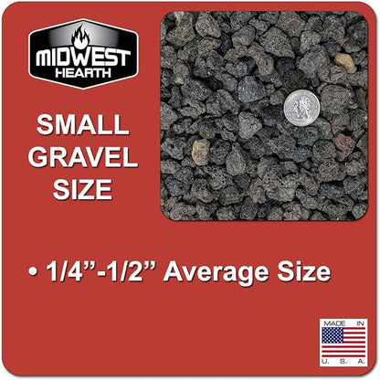 Black Lava Rocks for Plants Natural Horticultural Volcanic Rock (1/4" to 1/2" Size) (Mined in USA) (5-lb Bag)