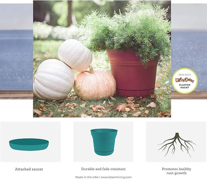 Bloem 010280 Saturn Planter with Saucer, 5", Black (SP0500), 5"