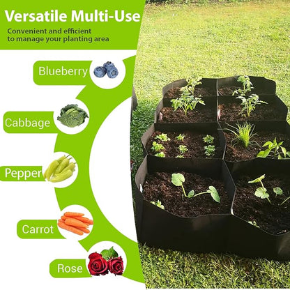 Fabric Raised Garden Bed, 6 x 3 x 1 ft Planter Boxes Outdoor with 8 Grids, Perfect for Vegetables, Herbs, and Flowers, Durable Garden Beds for Home Gardening Enthusiasts