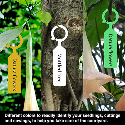 Plant Labels 100 Pcs Plastic Hanging Labels for Plant Tree Nursery Seedling Tags Stakes Markers Reusable(Green)