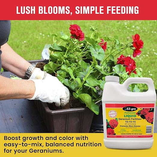 Geranium Fertilizer by EZ-GRO | 15-15-15 is a Plant Food for All Geranium Plants