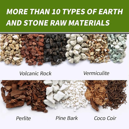 Organic Orchid Potting Mix, Mixture of Perlite, Pine Bark, Volcanic Rock, Coconut Coir, Pine Needle Soil, and 7 Other Components+Orchid Sphagnum Moss (1 QT)
