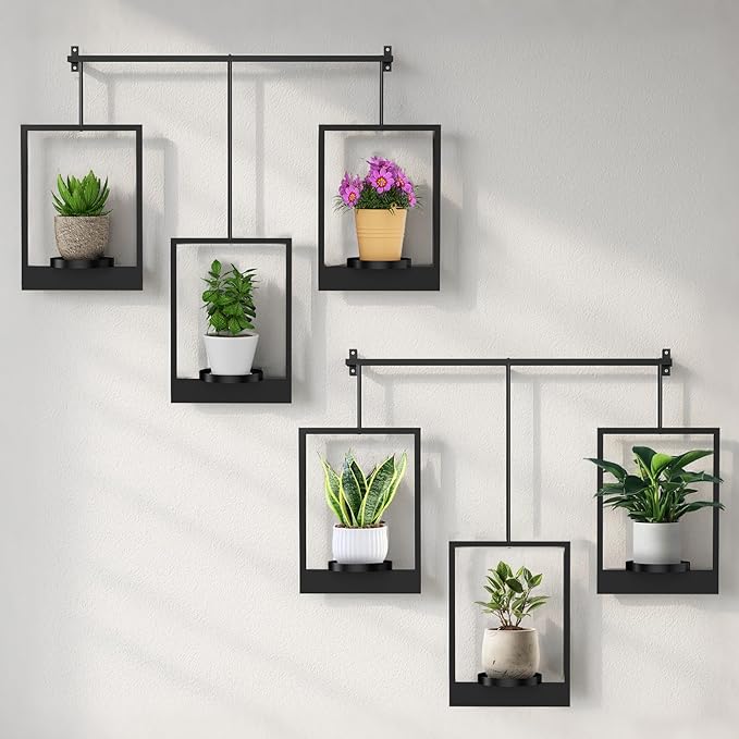 Wall Planters for Indoor Plants Wall Plant Holder Frame Plant Wall Hanger Window Plant Hanger for Livingroom Entryway (2)