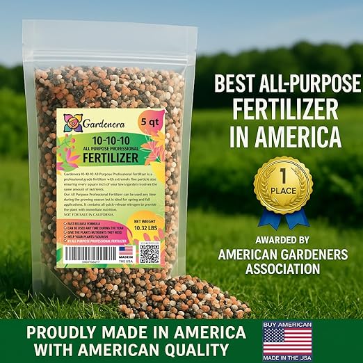 𝐁𝐄𝐒𝐓𝐒𝐄𝐋𝐋𝐄𝐑 10-10-10 Plant Fertilizer Slow Release | 10 10 10 All Purpose Fertilizer for Fruit Trees, Evergreens, Vegetables, Arborvitae, Fig Trees, Shrubs, Pines, Oaks, Flowers [3 Quarts]