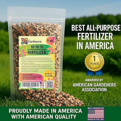 𝐁𝐄𝐒𝐓𝐒𝐄𝐋𝐋𝐄𝐑 10-10-10 Plant Fertilizer Slow Release | 10 10 10 All Purpose Fertilizer for Fruit Trees, Evergreens, Vegetables, Arborvitae, Fig Trees, Shrubs, Pines, Oaks, Flowers [4 Quarts]