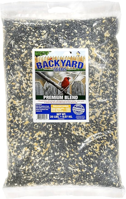 CountryMax Backyard Seeds Premium Bird Seed 20Lbs - Supreme Wild Bird Food Blend for Outside Feeders, Medium Bag of Wild Bird Food