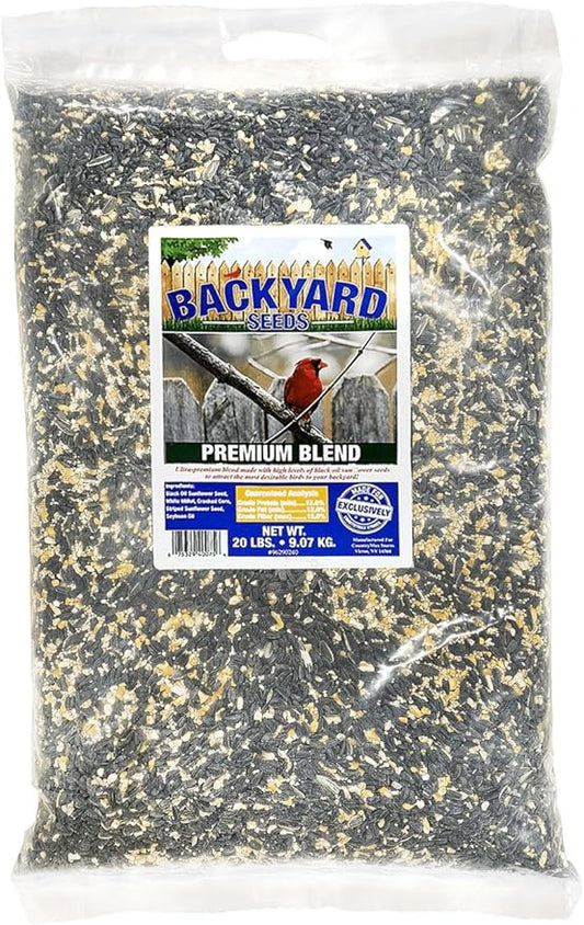 CountryMax Backyard Seeds Premium Bird Seed 20Lbs - Supreme Wild Bird Food Blend for Outside Feeders, Medium Bag of Wild Bird Food