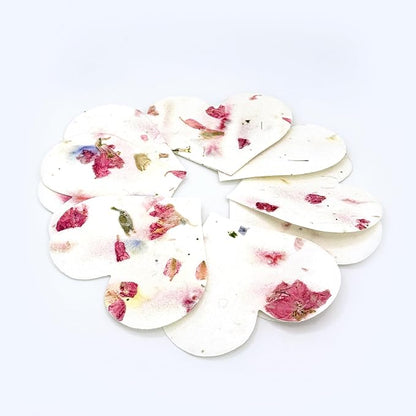 50pcs Large Pink Heart Seed Paper – Plantable & Writable Wildflower Seed Paper, Gift for Mom This Mother’s Day, Use for Shower Favors, Weddings, Heart Party Favors or Life Events