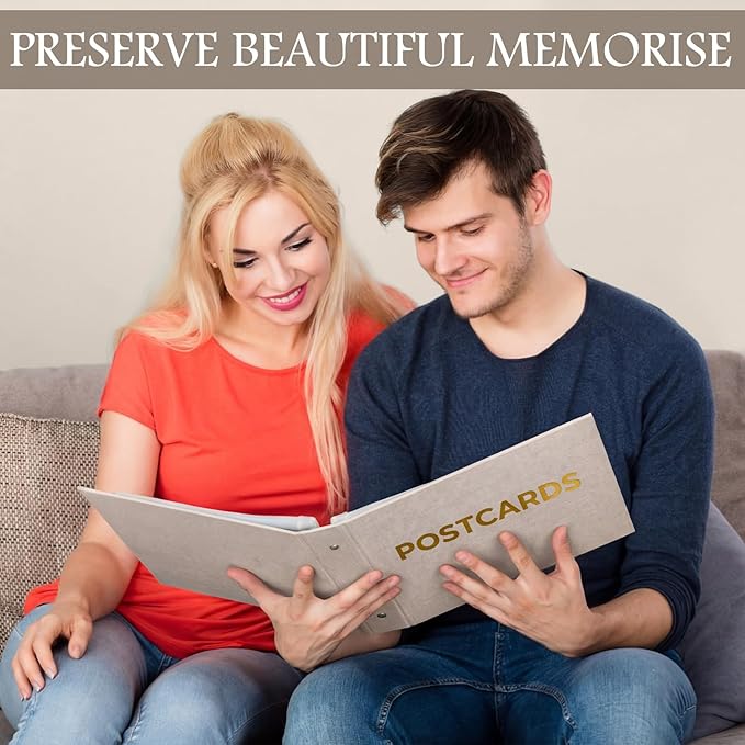 Spiareal Post Card Organizer Set Greeting Card Holder 6 x 8 Inches 100 Pages Stamping Binder Album Display Organization Storage for Memory Greetings Photo Gift